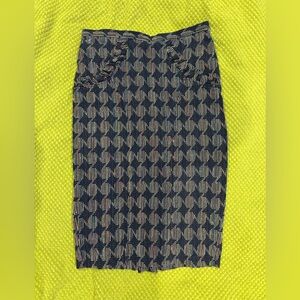 Eva Franco Anthropologie textured blue Pencil Skirt